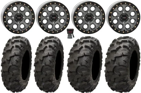 System 3 SB-7 14″ Wheels Titanium (4+3) 27″ Blackwater Tires Can-Am Commander Maverick Renegade Outlander Defender