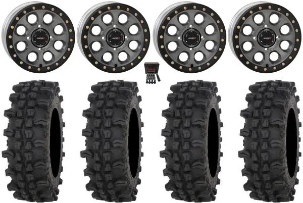 System 3 SB-7 14″ Wheels Titanium (4+3) 30″ ACP Tires Kawasaki Teryx Mule