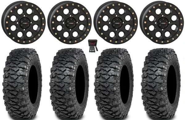 System 3 SB-7 15″ Wheels Black (4+3) 32″ Savage XT Tires Polaris RZR XP 1000 / PRO XP / Ranger XP 900/1000