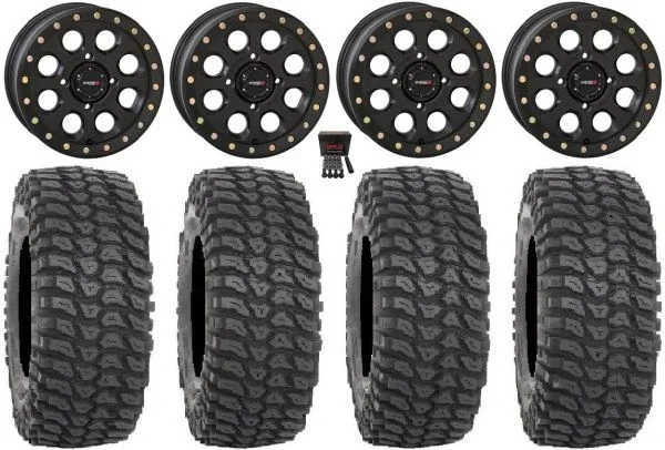 System 3 SB-7 15″ Wheels Black (5+2) 35″ XCR350 Tires Can-Am Commander Maverick Renegade Outlander Defender