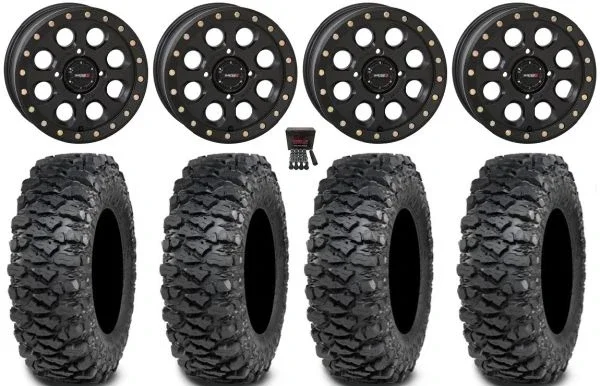 System 3 SB-7 15″ Wheels Black (6+1) 30″ Savage XT Tires Can-Am Maverick X3 / Honda Pioneer 1000 / Talon