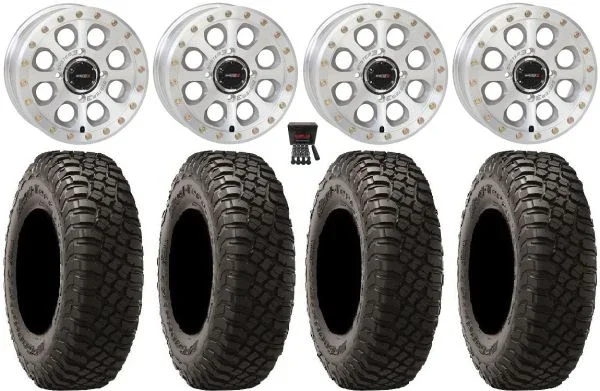 System 3 SB-7 15″ Wheels Machined (6+1) 32″ BFG KM3 Tires Polaris Sportsman / RZR / Ranger