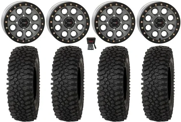 System 3 SB-7 15″ Wheels Ti (4+3) 35″ Roctane ST Tires Kawasaki Teryx Mule