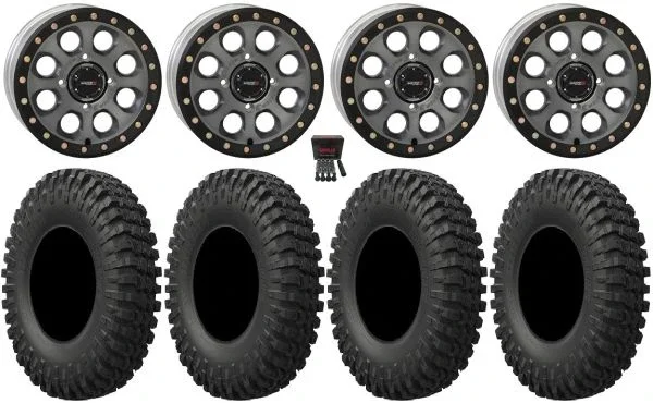 System 3 SB-7 15″ Wheels Ti (6+1) 33″ MotoCrusher Tires Can-Am Commander Maverick Renegade Outlander Defender
