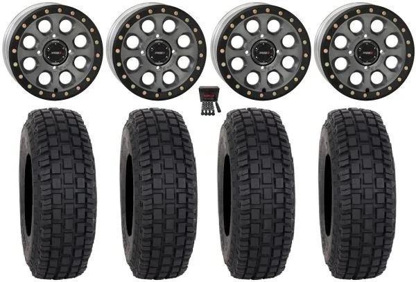System 3 SB-7 15″ Wheels Titanium (6+1) 33″ RX600 Tires Can-Am Maverick X3 / Honda Pioneer 1000 / Talon