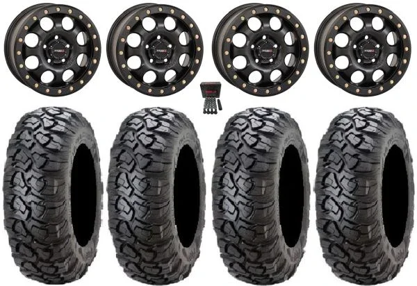 System 3 SB-7 Bdlk 18″ Wheels 4+3 34″ Ultracross Tires Polaris RZR Turbo R & Pro R Ranger 1500 Xpedition