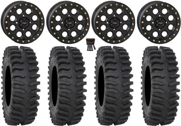 System 3 SB-7 Beadlock 18″ Wheels Bk 4+3 37″ XT400 Tires Polaris Sportsman / RZR / Ranger