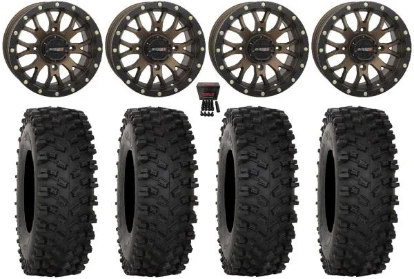 System 3 ST-3 14″ Wheels Bronze 28″ ATX470 Tires Polaris Sportsman / RZR / Ranger