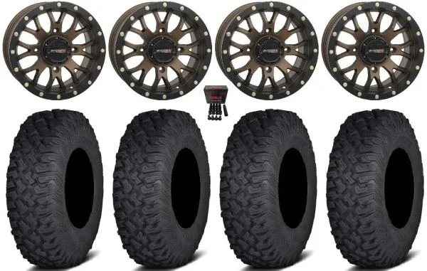System 3 ST-3 14″ Wheels Bronze 30″ Coyote Tires Honda Pioneer