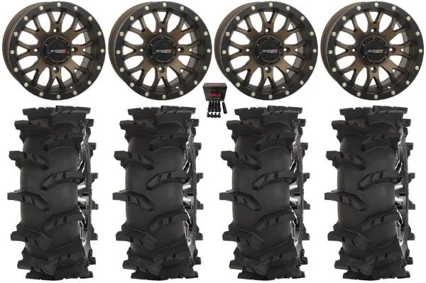 System 3 ST-3 15″ Wheels Bronze 32″ Outlaw Max Tires Can-Am Maverick X3 / Honda Pioneer 1000 / Talon