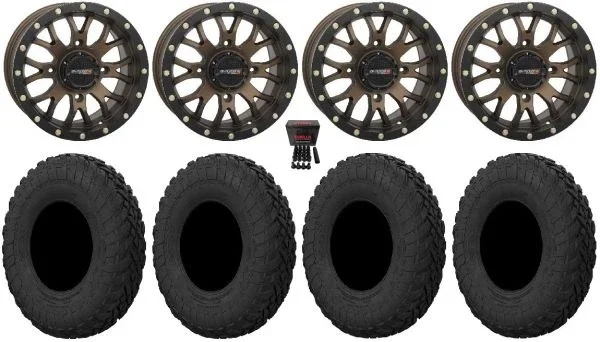 System 3 ST-3 15″ Wheels Bronze 33″ Gripper R/T Tires Polaris Sportsman / RZR / Ranger
