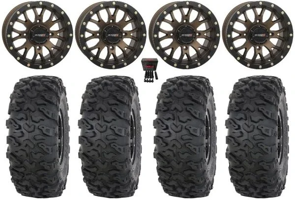System 3 ST-3 15″ Wheels Bronze 35″ Roctane T4 Tires Can-Am Maverick X3 / Honda Pioneer 1000 / Talon