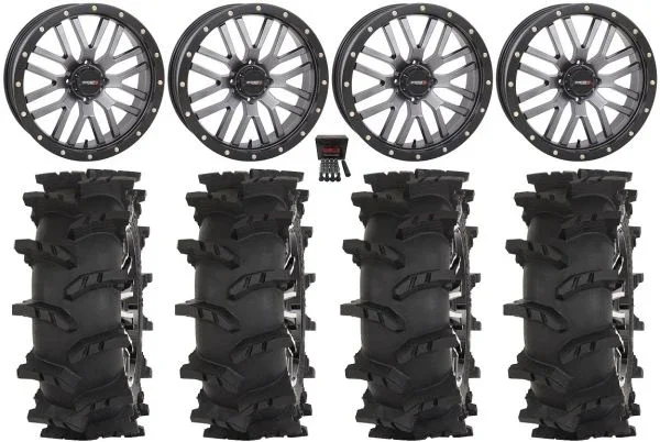 System 3 ST-3 20″ Wheels Gunmetal 35″ Outlaw Max Tires Can-Am Maverick X3 / Honda Pioneer 1000 / Talon