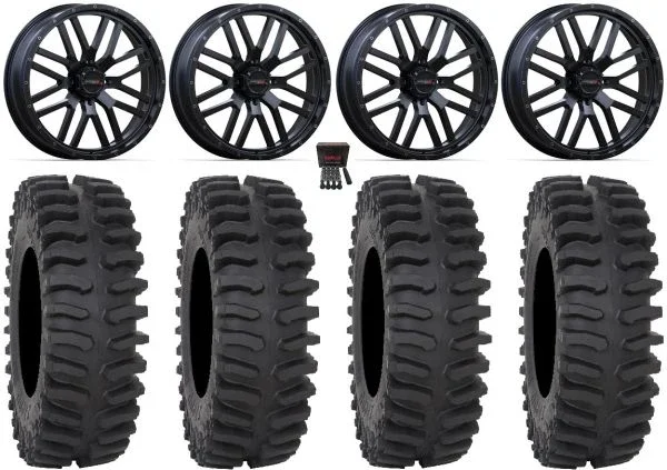 System 3 ST-3 22″ Wheels Black 37″ XT400 Tires Polaris Sportsman / RZR / Ranger