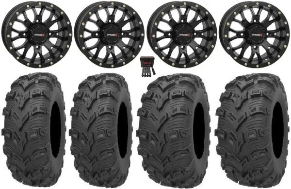 System 3 ST-3 Black 14″ Wheels 28″ Bear Claw EVO Tires Polaris RZR XP 1000 / PRO XP / Ranger XP 900/1000