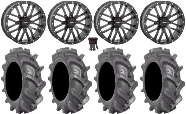 System 3 ST-3 Black 20″ Wheels 38″ BKT AT 171 Tires Can-Am Commander Maverick Renegade Outlander Defender