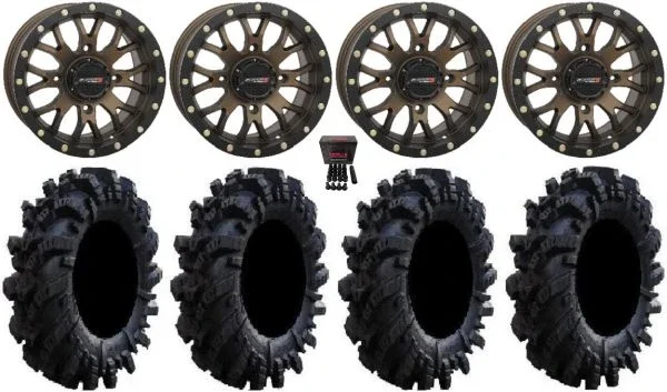 System 3 ST-3 Bronze 14″ Wheels 26.5″ Intimidator Tires Kawasaki Teryx Mule