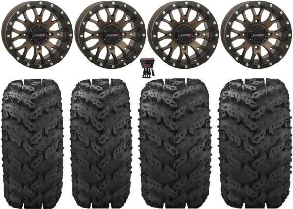 System 3 ST-3 Bronze 14″ Wheels 26″ Reptile Tires Honda Pioneer