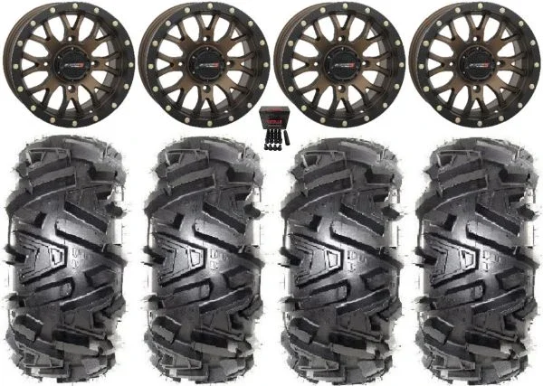 System 3 ST-3 Bronze 14″ Wheels 28″ Moto MTC Tires Sportsman 550 850 1000