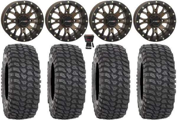 System 3 ST-3 Bronze 15″ Wheels 35″ XCR350 Tires Kawasaki Teryx Mule