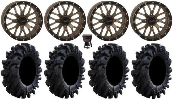 System 3 ST-3 Bronze 18″ Wheels 36″ Intimidator Tires Polaris Sportsman / RZR / Ranger
