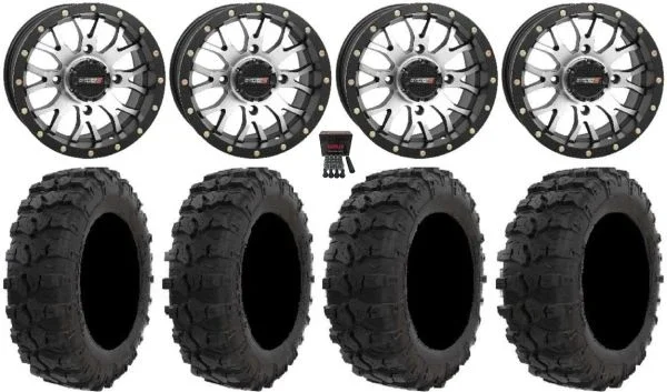 System 3 ST-3 Machined 14″ Wheels 29″ Dual Threat Tires Polaris Sportsman / RZR / Ranger