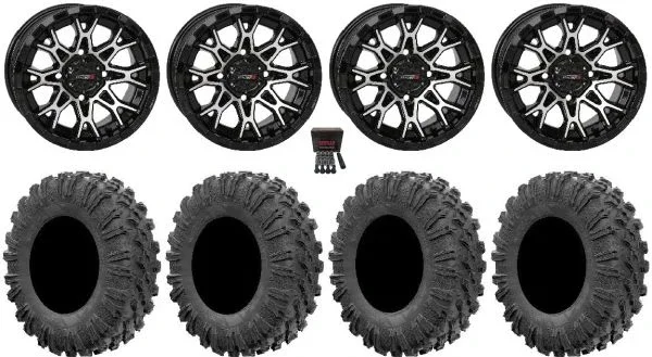 System 3 ST-6 14″ Wheels Black 30″ MotoRavage Tires Polaris RZR XP 1000 / PRO XP / Ranger XP 900/1000