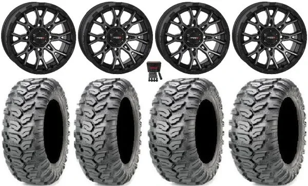 System 3 ST-6 14″ Wheels Dark Tint 29″ Ceros Tires Can-Am Maverick X3 / Honda Pioneer 1000 / Talon