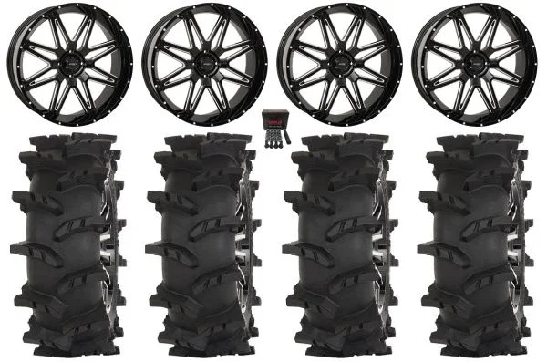 System 3 ST-7 20″ Wheels Milled 33″ Outlaw Max Tires Polaris RZR XP 1000 / PRO XP / Ranger XP 900/1000