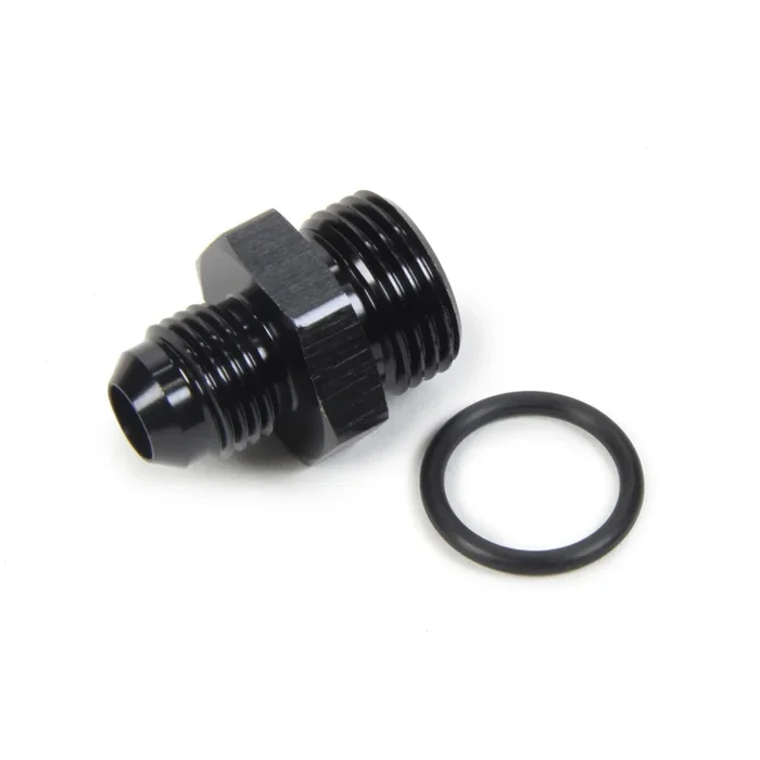 Triple X Race Co. Adapter Fitting Straight 6 AN Male to 8 AN Male O-Ring Aluminum – Black Anodize
