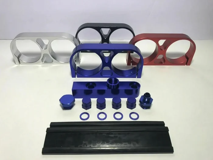 Twin Dual Bosch AEM 044 380LPH Fuel Pump Outlet Manifold Mounting Bracket USA US