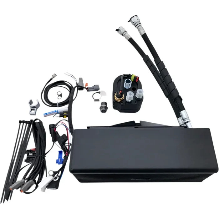 ULTRACOOL 0713-0264 DY-1FSS Below Regulator Mount Oil Cooler Kit with Fan for S&S T Series Engines Oil Cooler Kit – Flat Black – Dyna