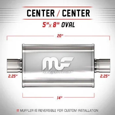 Universal Muffler Silencer 2.25 C/C Oval 5 x 8 x 14 12215 | MagnaFlow