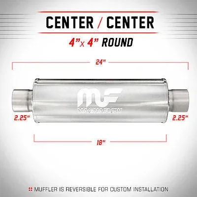 Universal Muffler/Silencer 2.25 C/C Round 4 x 18 | #10425 | MagnaFlow