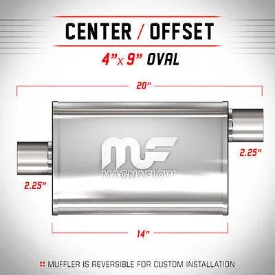 Universal Muffler/Silencer 2.25 C/O Oval 4×9 x 14 | #14325 | MagnaFlow