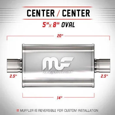 Universal Muffler/Silencer 2.5 C/C Oval 5×8 x 14 | #14216 | MagnaFlow