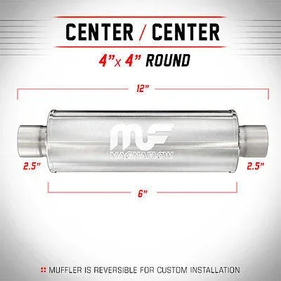 Universal Muffler/Silencer 2.5 C/C Round 4 x 6 | #14156 | MagnaFlow
