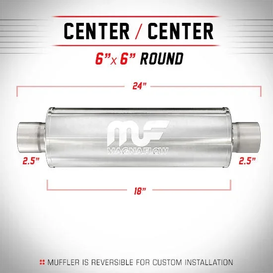 Universal Muffler/Silencer 2.5 C/C Round 6 x 18 | #12646 | MagnaFlow