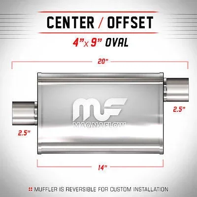 Universal Muffler/Silencer 2.5 C/O Oval 4×9 x 14 | #14326 | MagnaFlow