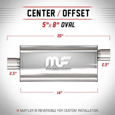 Universal Muffler/Silencer 2.5 C/O Oval 5×8 x 14 | #14226 | MagnaFlow