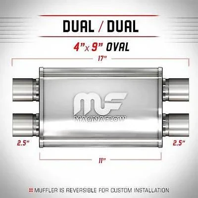 Universal Muffler Silencer 2.5 D/D Oval 4 x 9 x 11 11379 | MagnaFlow