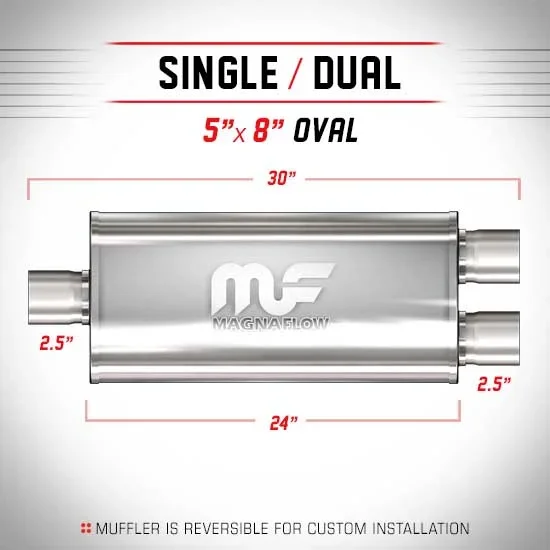 Universal Muffler/Silencer 2.5 S/D Oval 5×8 x 24 | #12368 | MagnaFlow