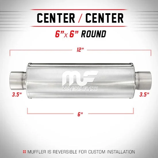 Universal Muffler/Silencer 3.5 C/C Round 6 x 6 | #14160 | MagnaFlow