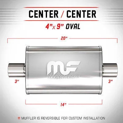 Universal Muffler/Silencer 3 C/C Oval 4×9 x 14 | #14319 | MagnaFlow