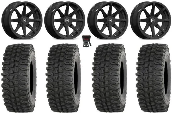 Valor V01 14″ Wheels Black 32″ BDC Tires Polaris Sportsman / RZR / Ranger