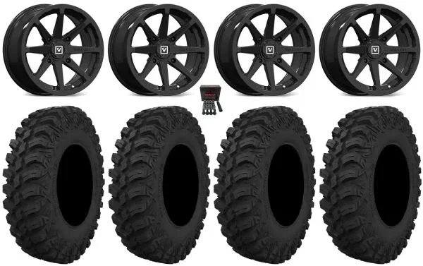 Valor V01 15″ Wheels Black 30″ Crawler AT Tires Can-Am Maverick X3 / Honda Pioneer 1000 / Talon