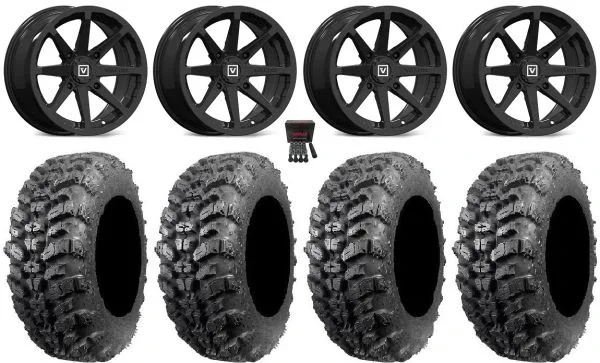 Valor V01 15″ Wheels Black 35″ Sniper 920 Tires Yamaha Viking Wolverine YXZ1000R