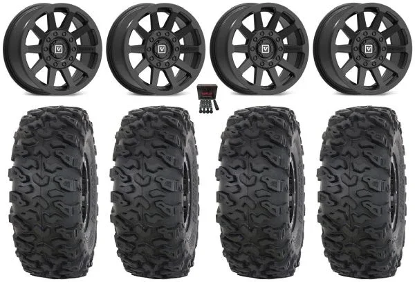 Valor V02 15″ Wheels Black 35″ Roctane T4 Tires Polaris RZR XP 1000 / PRO XP / Ranger XP 900/1000