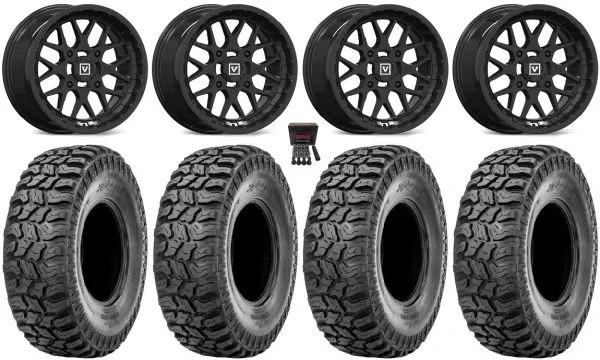 Valor V03 14″ Wheels Black 27″ Ridge Saw 2.0 Tires Honda Pioneer