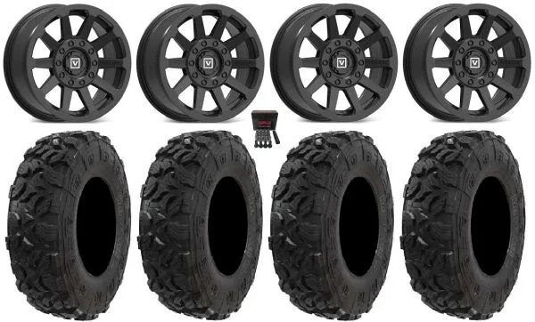 Valor V03 15″ Wheels Black 30″ Harvester Tires Polaris RZR XP 1000 / PRO XP / Ranger XP 900/1000